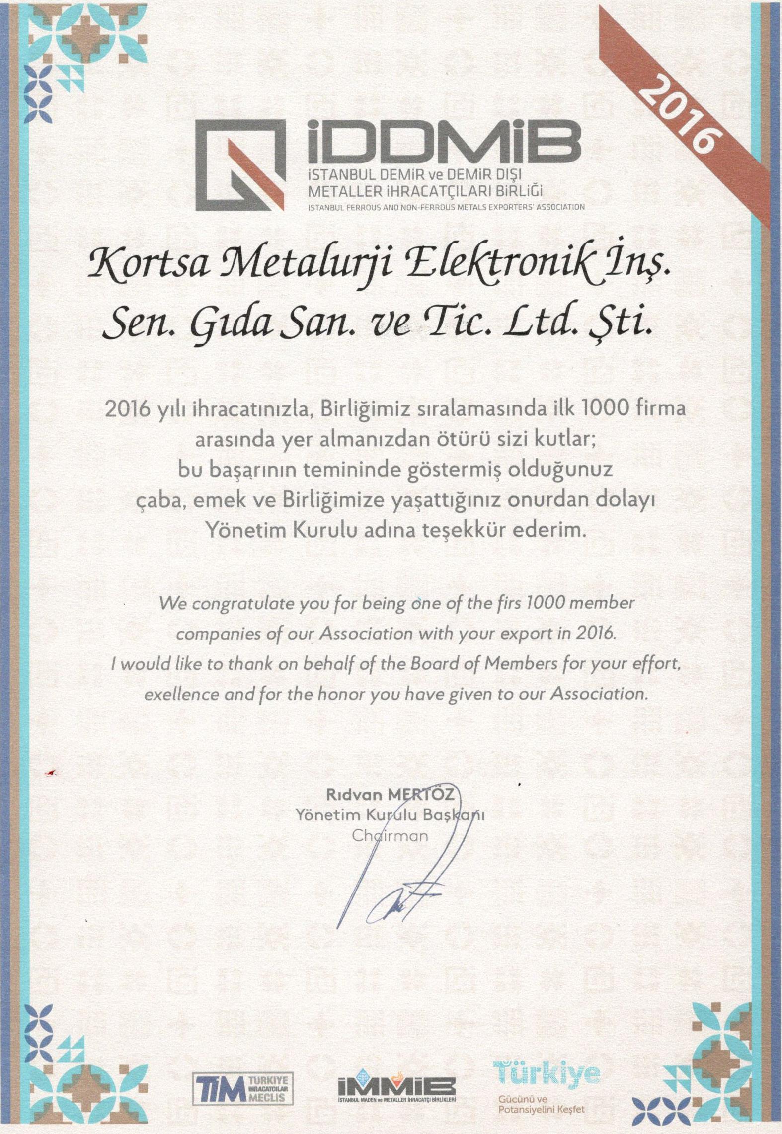 Kortsa-Certificate